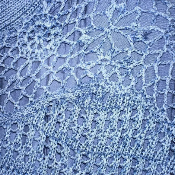 Free People Sistine Crochet Knit Mini Dress in Indigo - Picture 8 of 8